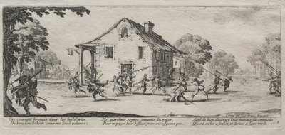 Die großen Elendnisse des Krieges: Plünderung, 1633 von Jacques Callot