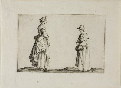 Zwei Frauen im Profil, aus Die Caprices von Jacques Callot