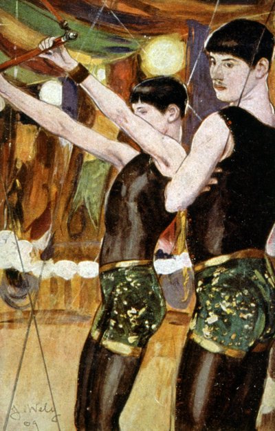Equilibristen im Zirkus (Zemganno-Brüder) von Jacques Wely