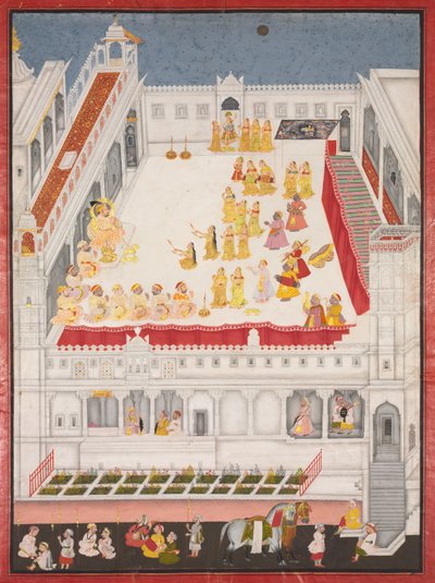 Maharana Jagat Singh bei der Raslila, 1736 von Jai Ram