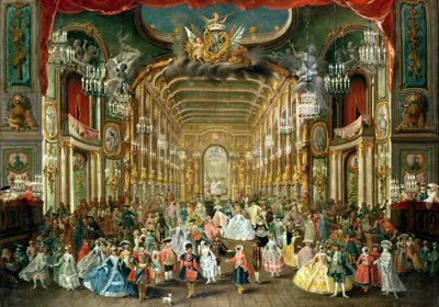 Maskenball im Hoftheater, Bonn, 1754 von Jakob Rousseau