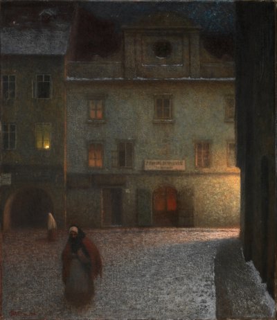 Abendstraße von Jakub Schikaneder