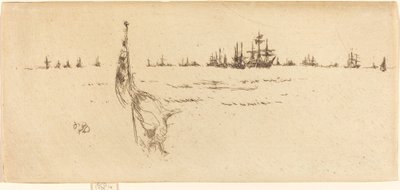 Flagge einholen, 1887 von James Abbott McNeill Whistler