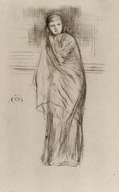 Modell mit Drapierung, 1870 von James Abbott McNeill Whistler