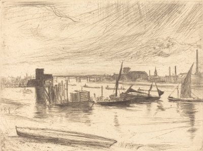 Früher Morgen, Battersea, 1861 von James Abbott McNeill Whistler