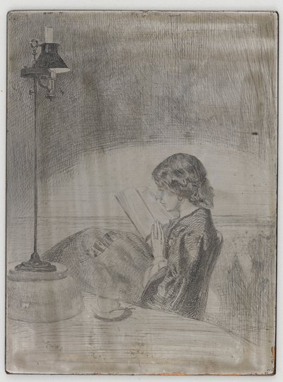 Lesen bei Lampenlicht von James Abbott McNeill Whistler