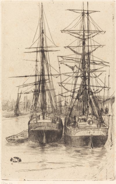 Zwei Schiffe, 1875 von James Abbott McNeill Whistler