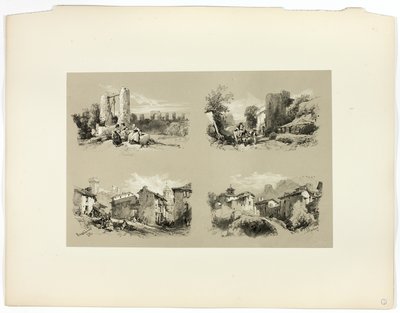 Frejus, Beaucaire, Schloss, aus Malerische Auswahlen von James Duffield Harding
