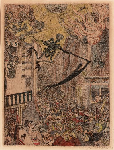 Der Tod verfolgt die Menschenschar von James Ensor