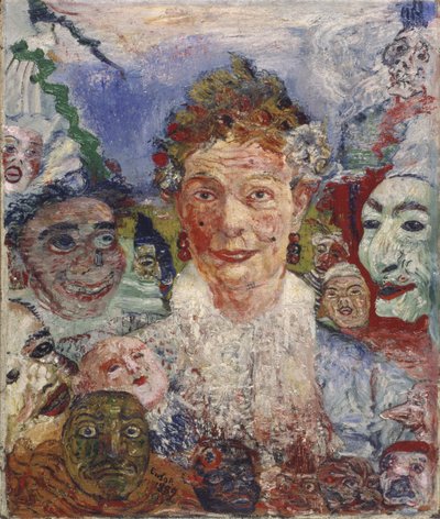 Alte Dame mit Masken, 1889 von James Ensor