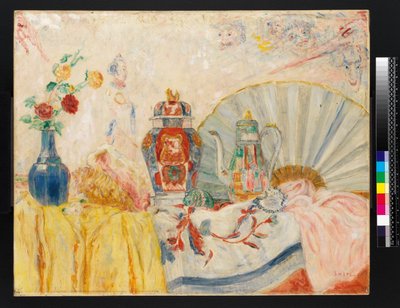 Stillleben mit chinesischer Keramik von James Ensor