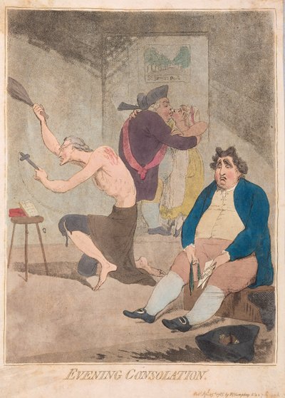 Abendliche Trost, veröffentlicht 1785 (handkolorierter Stich) von James Gillray