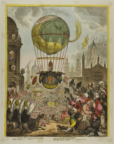 Er lenkt seinen Flug von James Gillray