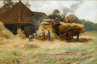 Dreschen, eine schottische Farm, 1884 von James Hamilton