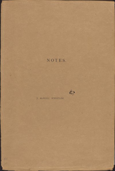 Notizen von James Abbott McNeill Whistler