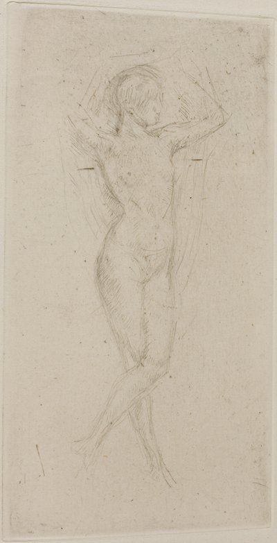 Nacktes Mädchen mit erhobenen Armen von James Abbott McNeill Whistler