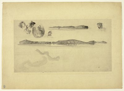 Skizzen auf der Küstenvermessungsplatte von James Abbott McNeill Whistler