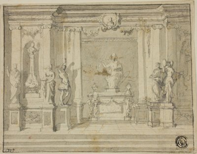 Inneres Portikus mit Statuen von James Thornhill