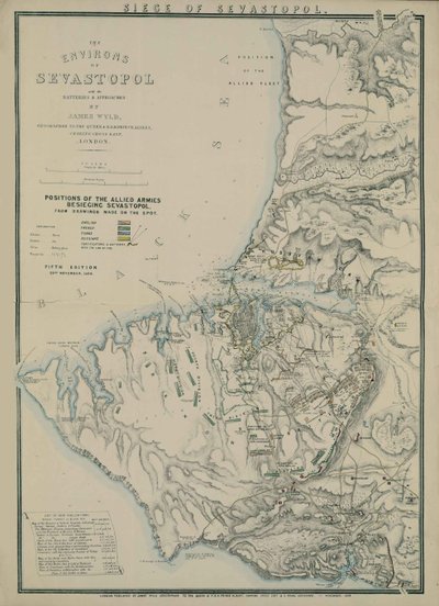 Karte der Umgebung von Sewastopol von James Wyld