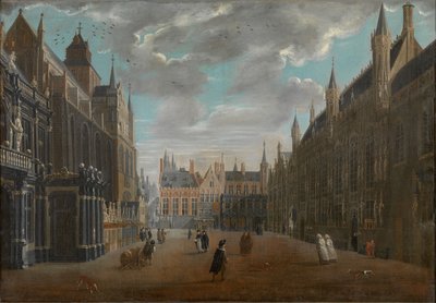 Burgplatz in Brügge, 1696 von Jan Baptist van Meunincxhove