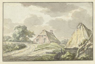 Bauernhaus an der Gabelung eines Feldwegs von Jan Bulthuis