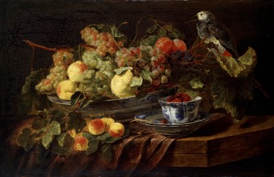 Stillleben mit Früchten und Papagei von Jan Fyt