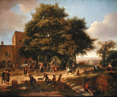 Ein Landgasthof mit Kegelspielern von Jan Havicksz. Steen