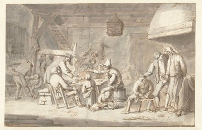 Wirtshausszene mit Kartenspielern von Jan Havicksz. Steen