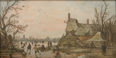 Winterszene auf einem Bauernhof von Jan Josefsz van Goyen