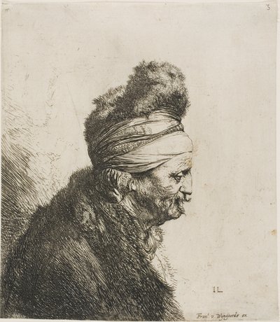 Büste eines orientalischen Mannes, nach rechts blickend von Jan Lievens
