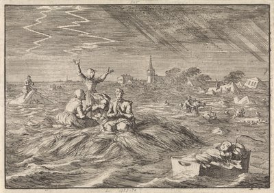 Hochwasser in Groningen, 1686 von Jan Luyken