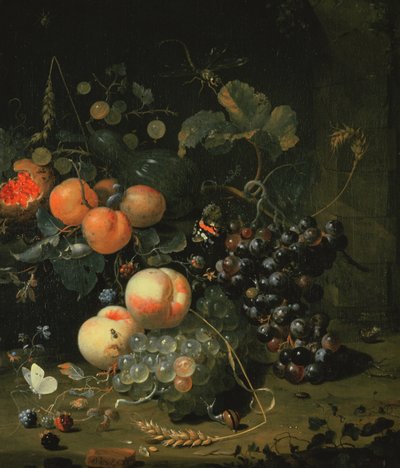 Stillleben mit Obst und Blumen von Jan Mortel