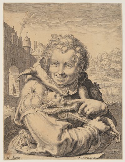 Narr mit einem Stab von Jan Saenredam