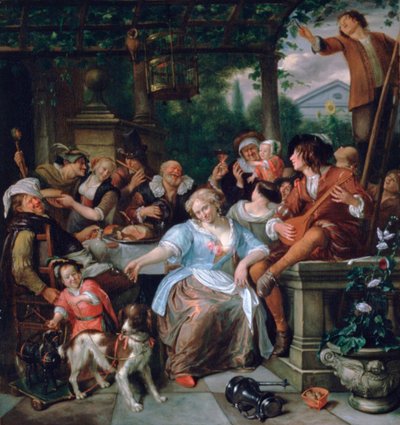 Fröhliche Gesellschaft auf einer Terrasse, ca. 1673-1675 von Jan Steen