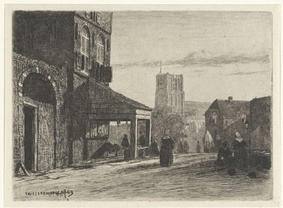 Ansicht der St.-Martins-Kirche in Woudrichem von Jan Weissenbruch