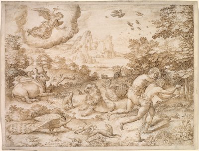 Die Vertreibung aus dem Paradies, ca. 1606 von Jan Wierix
