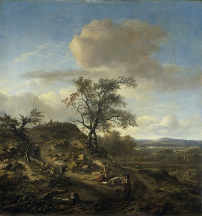 Landschaft mit einem Jäger und anderen Figuren von Jan Wijnants