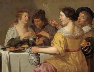 Die Bretzelesser. 1630-40 von Jan van Bijlert
