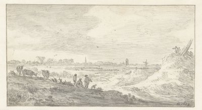 Landschaft mit Figuren auf einer Düne von Jan van Goyen