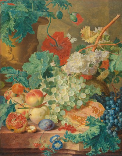 Stillleben mit Blumen und Früchten von Jan van Huysum