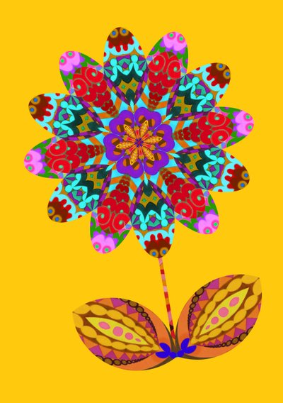 Blumenausschnitt auf Gelb von Jane Tattersfield