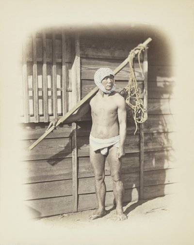 Mann mit Fischkorb von Japanese Photographer
