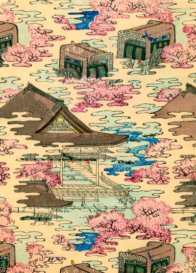 Abstrakte Landschaft mit Häusern von Japanese School