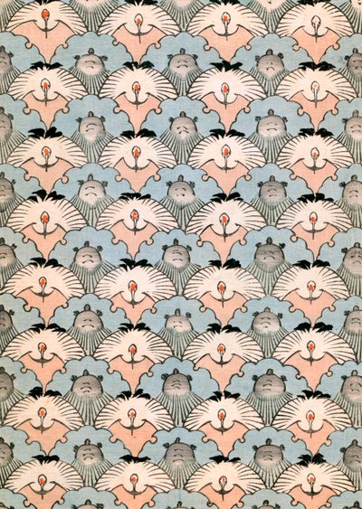 Holzschnitt von Ibis und Fledermäusen von Japanese School