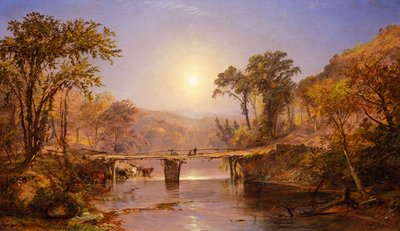 Indian Summer am Delaware River von Jasper Francis Cropsey