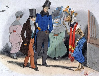 Prostituierte verbreiten Syphilis, ca. 1850 (Illustration) von Jean Jacques Granville