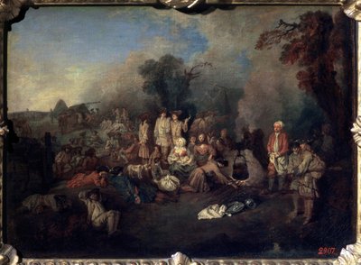 Biwak von Jean Antoine Watteau