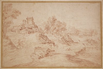 Landschaft mit Schloss von Jean Antoine Watteau