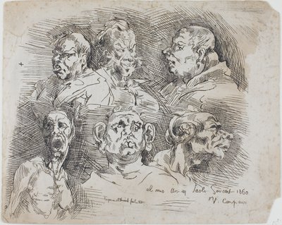 Studien von Köpfen von Jean Baptiste Carpeaux