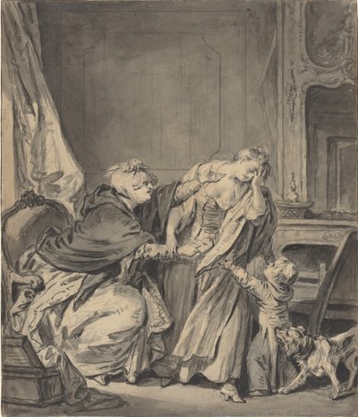 Die wütende Mutter von Jean Baptiste Greuze